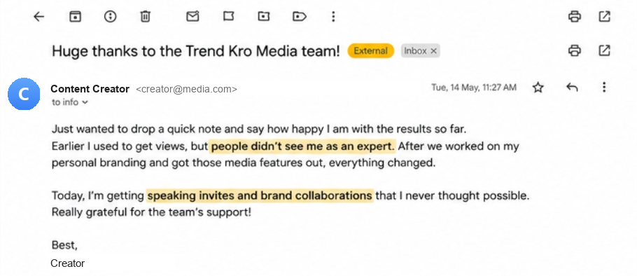 Review from Content Creator